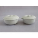 Bộ 02 cỡ âu thô tiềm bằng sứ cao cấp (Trắng)