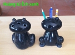 Bộ 02 Tượng sứ êch ộp đựng bút cho bé, đựng bút trong văn phòng