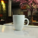 Tách cà phê Latte ý quai C men trắng
