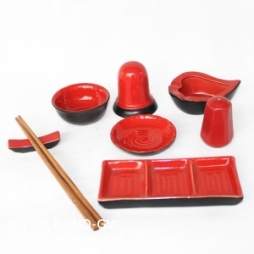 Bộ gia vị bằng sứ Bát Tràng dáng Nhật Bản (Đỏ) Bộ gia vị bằng sứ Bát Tràng dáng Nhật Bản (Đỏ)