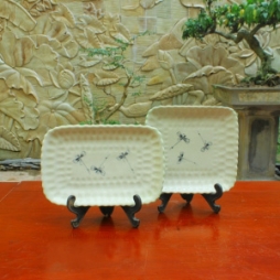 khay chữ nhật bằng sứ