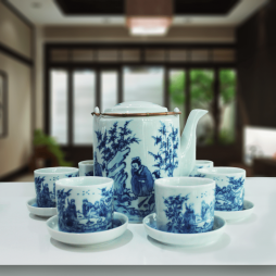 Bộ ấm tích giả cổ kèm đĩa kê Bộ ấm tích giả cổ kèm đĩa kê