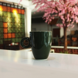 Tách cà phê Latte Ý quai tròn (Xanh bộ đội)