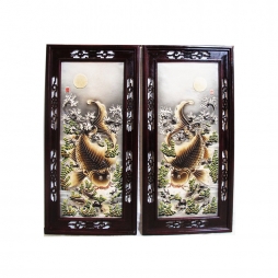 Tranh sứ Lý Ngư Vọng Nguyệt_01
