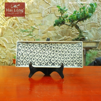 Khay bánh mỳ men xanh đồng vẽ bèo