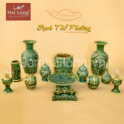 Bộ đồ thờ cúng gốm sứ Bát Tràng