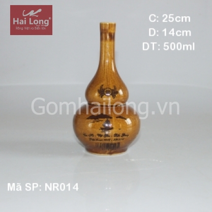 Nậm rượu bằng sứ làng Vân-Nếp cái hoa vàng