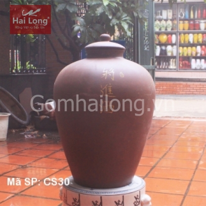 Chum sành ngâm rượu 30 lít Khắc chữ vàng Nghệ thuật