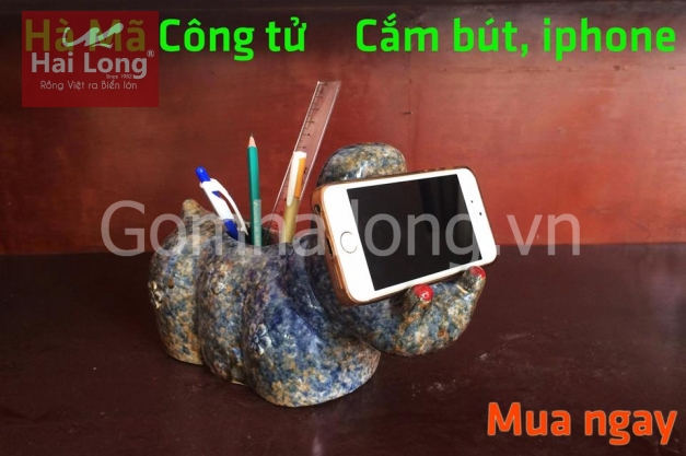 Tượng sứ hình Hà mã hà mã công tử đựng bút gác Smart phone