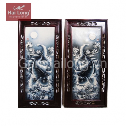 Tranh sứ Lý Ngư Vọng Nguyệt