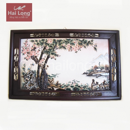 Tranh sứ Sông quê
