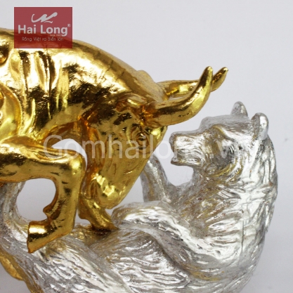 tượng trâu bằng gốm sứ dát vàng_2