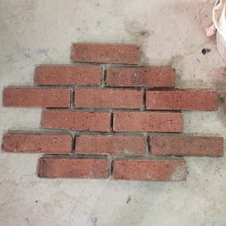 Gạch thẻ giả cổ ốp tường bề mặt sần kt 55x200x14 mm