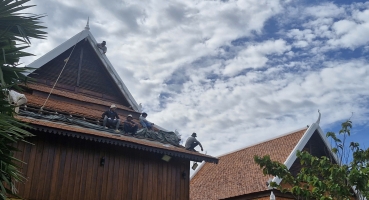 Ngói mũi hài men Carrot lợp kiến trúc tâm linh tại Campuchia