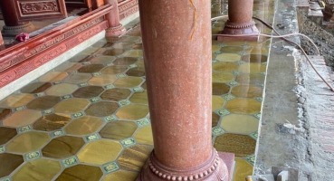 Gạch lát nền bát giác men hanh vàng ánh xanh - Văn Giang - Hưng Yên_1