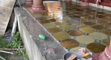 Gạch lát nền bát giác men hanh vàng ánh xanh - Văn Giang - Hưng Yên_2