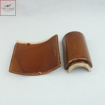 Ngói dương Đầu Rồng Đời Trần Việt Nam men da lươn cổ - cỡ trung 01
