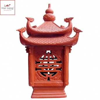 Đèn gốm sân vườn bát long 01
