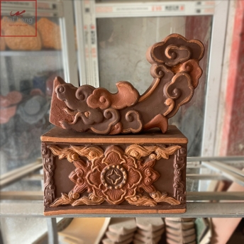 bò nóc & đao mái gôm men nâu đỏ