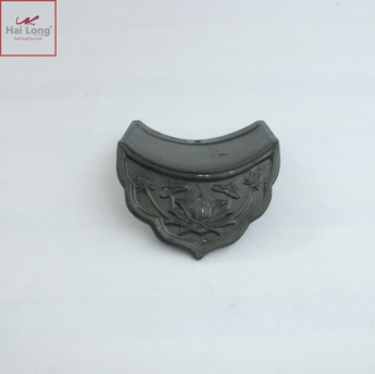Ngói âm dương sen kép, chữ thọ men ánh thép - cỡ trung 01