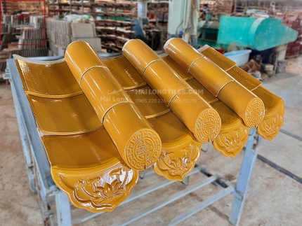 Ngói âm dương men vàng hổ phách