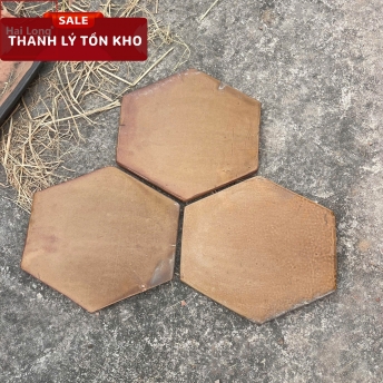 gạch lục giác men hoàng thổ hàng thanh lý sale