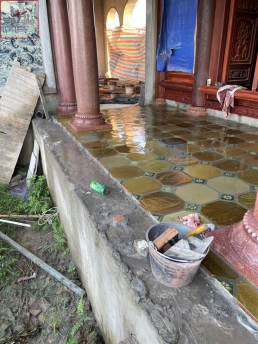 gạch lát sân vườn bát giác