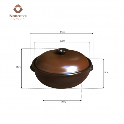 Kích thước nồi đất dân gian 2.8 lít