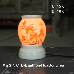 Đèn đốt tinh dầu hoa Đồng Tiền| Dáng bầu thon| gốm sứ Bảo Minh Đèn đốt tinh dầu hoa Đồng Tiền| Dáng bầu thon| gốm sứ Bảo Minh