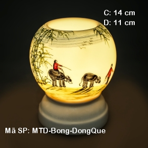 Đèn tinh dầu hoa văn Đồng Quê| Dáng Bóng|Đèn tinh dầu Bảo Minh