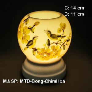 Đèn tinh dầu thơm hoa văn Chim Hoa|Dáng Bóng|Sứ Bảo Minh Đèn tinh dầu thơm hoa văn Chim Hoa|Dáng Bóng|Sứ Bảo Minh