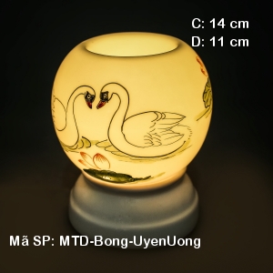Đèn xông hương tinh dầu hoa văn Uyên Ương|Dáng Bóng Đèn xông hương tinh dầu hoa văn Uyên Ương|Dáng Bóng
