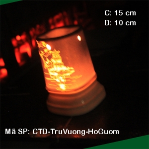 Đèn xông hương tinh dầu hoa văn Hồ Gươm| Dáng Trụ Vuông| Sứ Bảo Minh Đèn xông hương tinh dầu hoa văn Hồ Gươm| Dáng Trụ Vuông| Sứ Bảo Minh