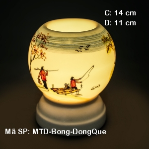 Đèn xông tinh dầu tràm hoa văn Đồng quê| Dáng Bóng|Sứ Bảo Minh